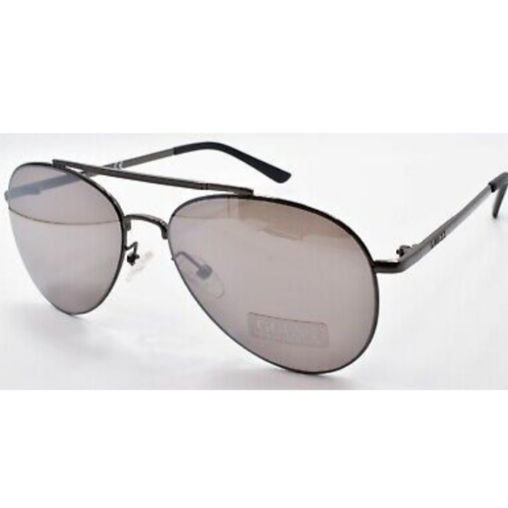 GUESS GF0215 08C Sunglasses Aviator 60-13-135 Gunmetal / Smoke Mirrored